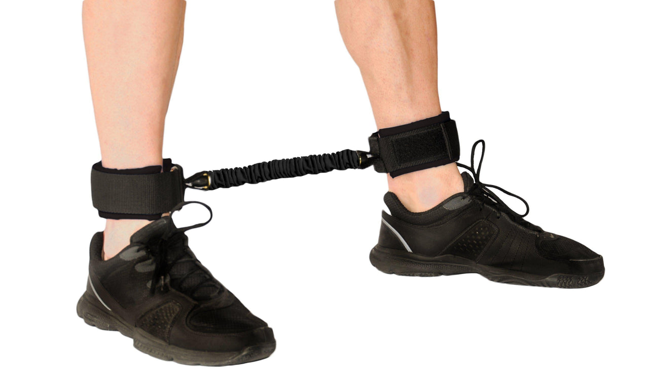 Replace Rubber Band Loop Style Resistance Bands with comfortable padded cuffs  with resistance bungee connection for leg workouts, Agility Training, Fitness Training and so much more. Made in America