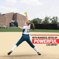 Thumbnail for Softball Pitcher training resistance band with belt. Used to improve pitching speed, and form for softball and will build muscles for fast pitch Improve power and from from the mound while pitching by holding resistance during wind up to delivery. Want a fast accurate Softball Pitcher?  This is your product. 