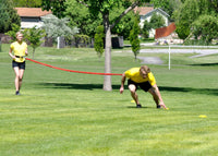 Thumbnail for Speed and Agility resistance band bungee for athletic training, used by coaches, football athletic trainers and organizations to build speed and agility in athletes in football, soccer, baseball, softball, basketball, track and field, and all other sports 